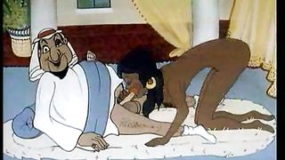 La polla de un jeque borracho caminó a través de todas las pollas en un harén