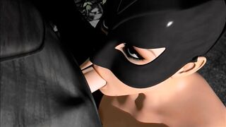 Soldado dricks a mujer gato en un almacén abandonado