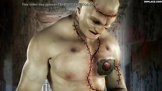 Brutal Golem se folla a elfo pelirrojo en la mazmorra