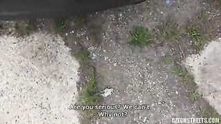 Picapper monta con rubia para la ciudad para el sexo.