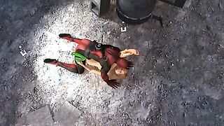 Deadpool violó la puta salvada en el territorio de la planta abandonada.