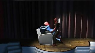 Deadpool plantó polla en el coño místico en la etapa del teatro vacío
