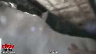 Hijo del dueño del hipódromo follada por la puta de San Petersburgo después de una mamada en el bosque.