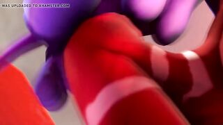 Monstruo de cuernos con coño folla polla de shime rojo