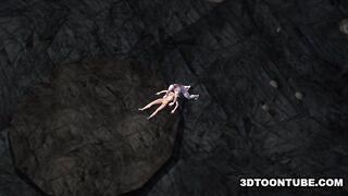 Vivir muerto en tatuajes folla a mujer oscura en una cueva