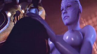 Hermaphrodites de los alienígenas azules consiguieron una multitud de la tierra soldado