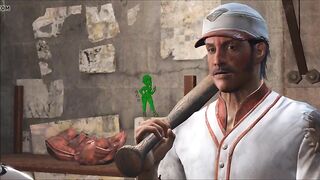 Follando un jugador de béisbol de Strapon en público en Fallout 4