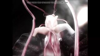 El monstruo empujó una enorme polla del cuerpo de Baba y el esperma se derramó a través de su boca.