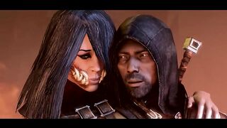 Escorpio vertió el semen de Catana por su coño, dejándola después de la batalla en Mortal Kombat