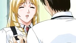 Estudiante de ojos azules fue herido por Lesbian Futanari