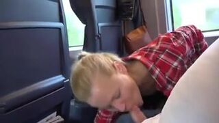 El conductor arrojó a un extraño a una mamada en un vagón de tren vacío