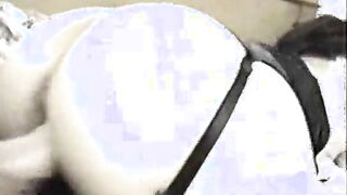 La enana Bridget Powerz le da un beso negro después del sexo anal